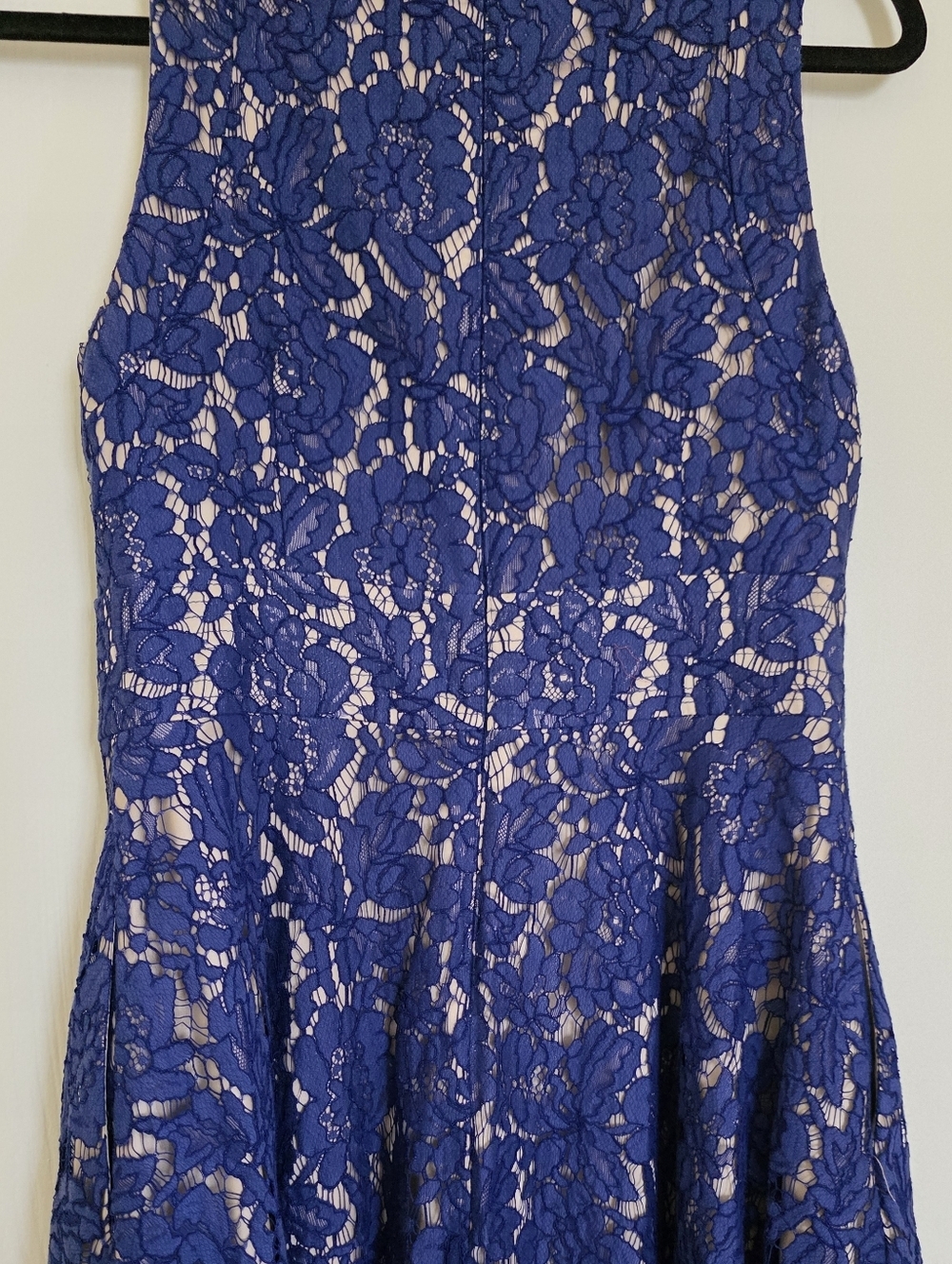 Eliza J Blue Purple Lace Fit & Flare Chic Sleeveless Party Dress Sz 6 - Picture 8 of 8